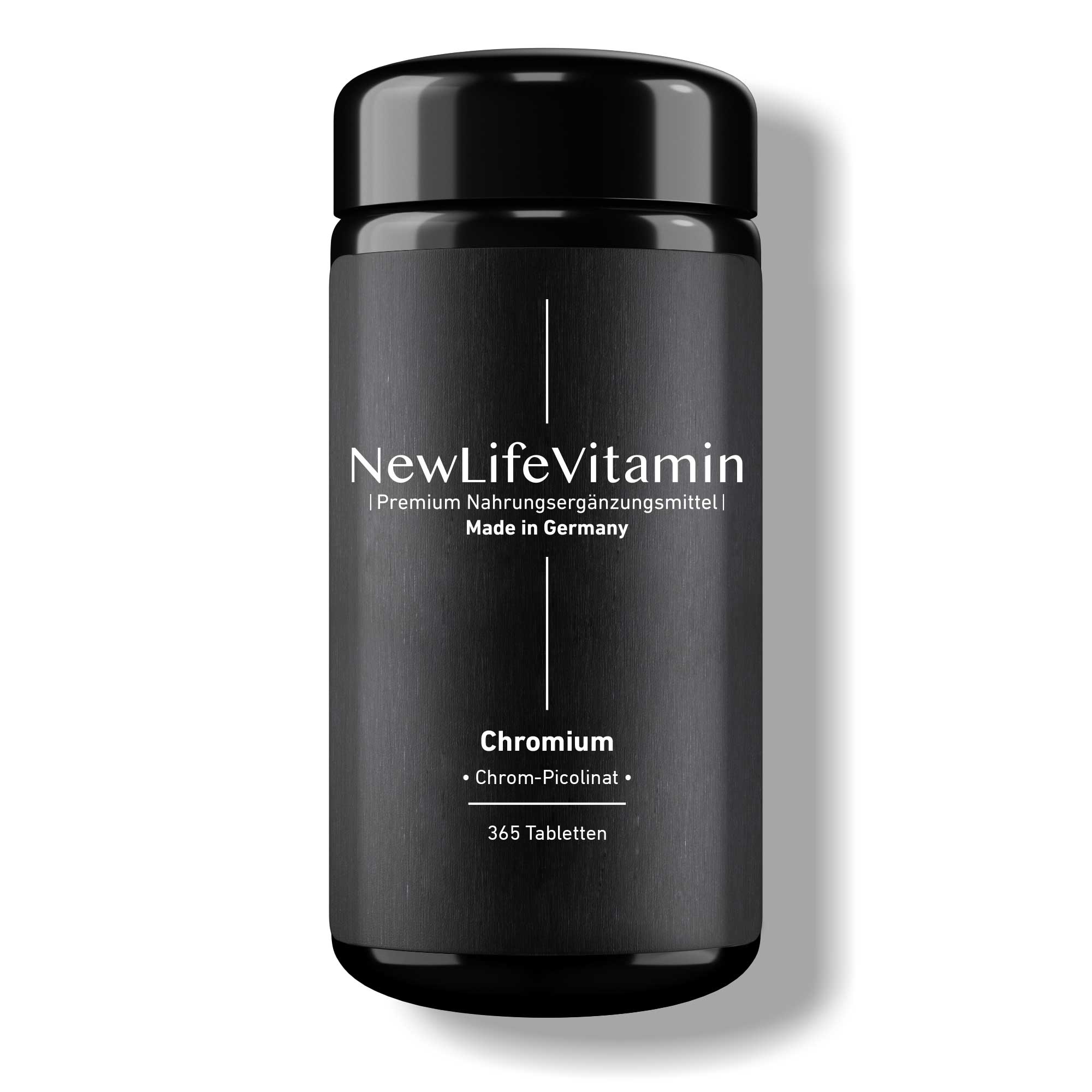 Produktbild Chromium in einer Violettglas Flasche von NewLifeVitamin